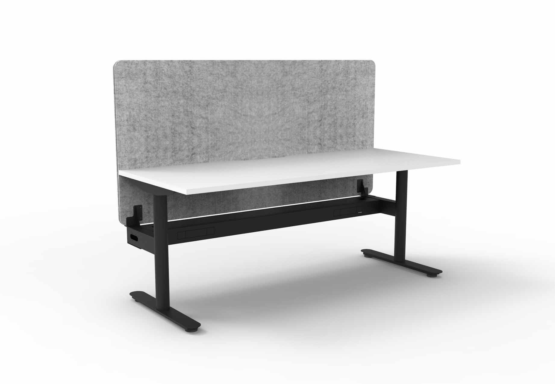 Halo Static Single Sided Workstation - Cable Tray and Eco Screen